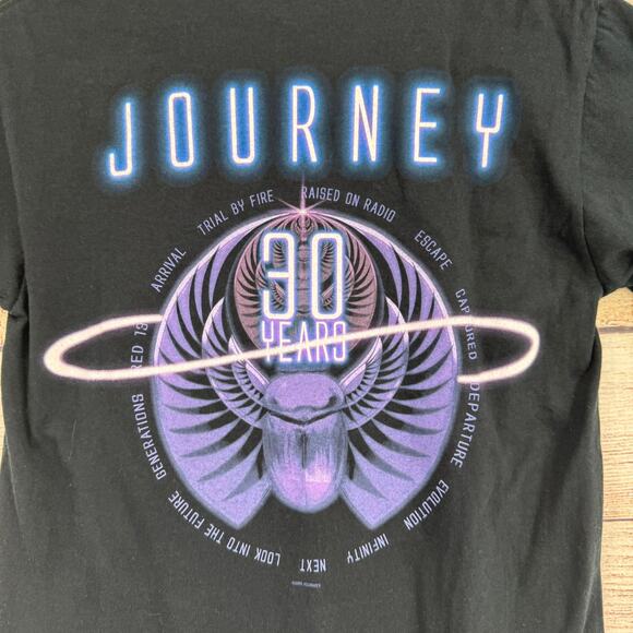Vintage Y2K Journey 30 Year Anniversary Logo T-Shirt Adult Small Black Anvil - Picture 4 of 9